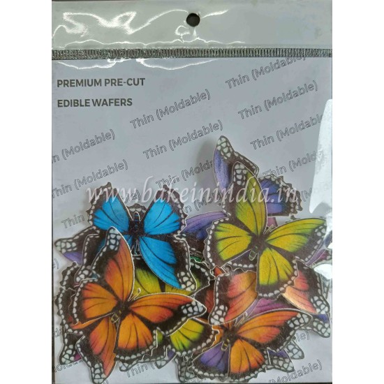 Tastycrafts Pre-Cut Wafer Paper | Stick-on Cake decor (colorful Butterfly)