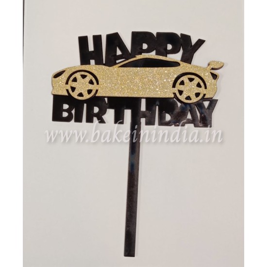 Car Happy Birthday Cake Topper/ Pack of 1