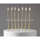 Golden Metallic Candle Pack of 6 pcs for Cake