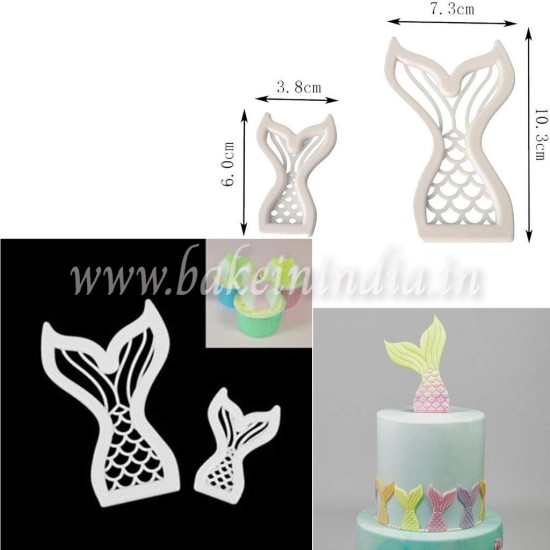 Cake Décor 2pcs Mermaid Tail Cutters Fondant Tool