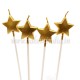 Star Candles Golden Theme for Cake Decoration