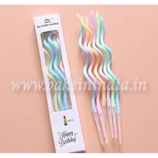 Twisted Pastel Color Cake Candles , Birthday Cake Candle,Romantic Cake Candles( 12 pcs),