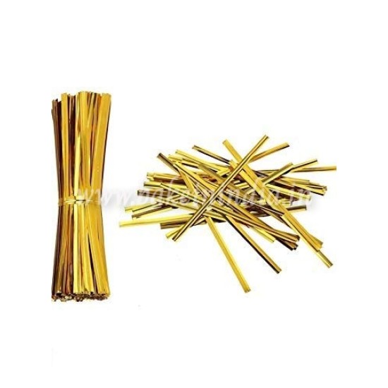 Chocolate Twisters Ribbon Ties Twist Ties -Metallic Gold