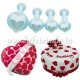 Cake Decor 4 Pieces Heart Shape Plunger Cutters Fondant Tool