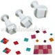 Cake Decor 3 Pieces Square Shape Plunger Cutters Fondant Tool