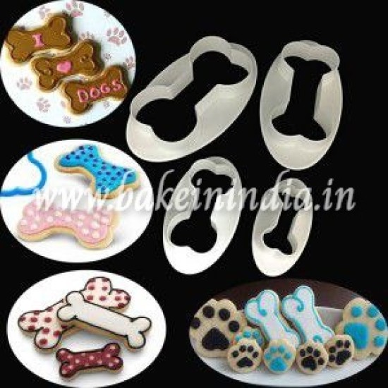 Dog Bone Cookie/Fondant/Gumpaste Cutter (Pack of 4)