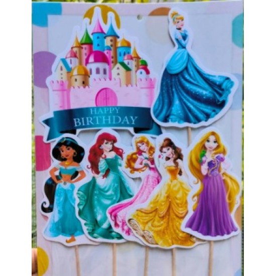 Cake Decor 5 pcs (Princess Castle )Theme Paper Topper For Cake And Cupcake