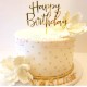 Happy Birthday Acrylic Cake Topper Pack of 1 Gold Cake Decoration Golden