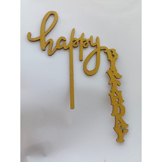 party Port Gold Happy birthday Topper decorations  