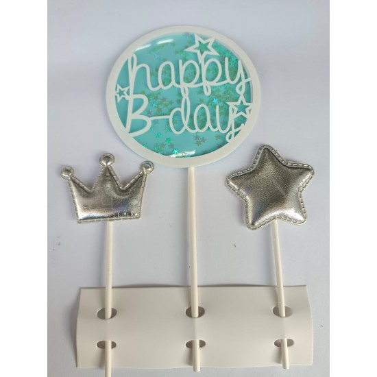 party Port blue sky Happy birthday Topper decorations  