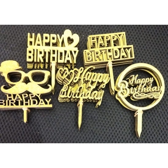 Happy Birthday Cake Topper/ Pack of 10