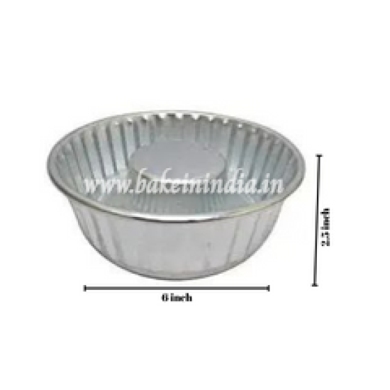 Bundt Cake Mould Ring Cake Volcano Pan Fluted Tube Aluminium| 6 Inch (Diametre)