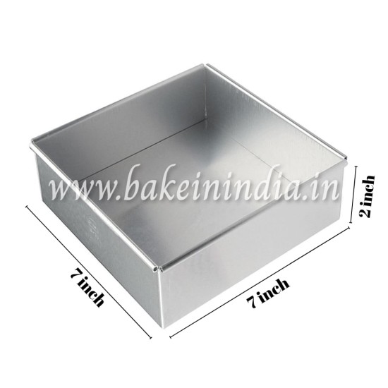 Aluminium Square Cake Mould (7 x 7 x 2 INCH Square)