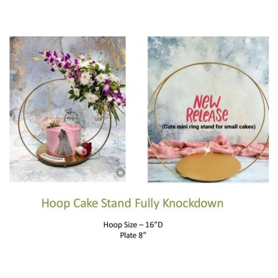 Wedding Cake Flower Stand Floral Hoop Wedding Decor Double Ring Cake Stand Wedding Arch Round Cake Display Stands Decor for Birthday Parties Wedding