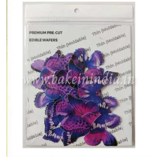 Tastycrafts Pre-Cut Wafer Paper | Stick-on Cake decor (Large Purple Butterfly)