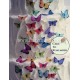 Tastycrafts Pre-Cut Wafer Paper | Stick-on Cake decor | Stripes Butterfly | Small – 20 Pcs (Pack of 1)