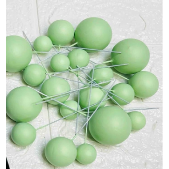 CAKE DECORATION TOPPER THEME TOPPER (20PC GREEN FAUX BALL)