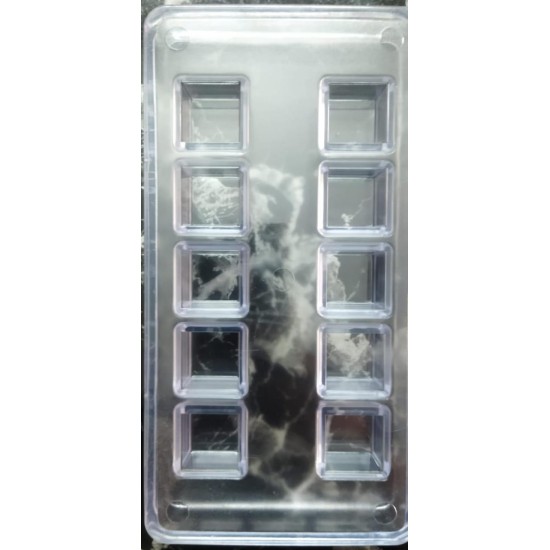 8 Cavity   Square Shape Polycarbonate Chocolate Mold;  Weight Approx 8-10 Grams