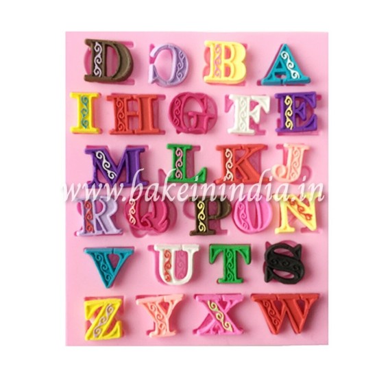 3D Alphabet Silicon Fondant Mould