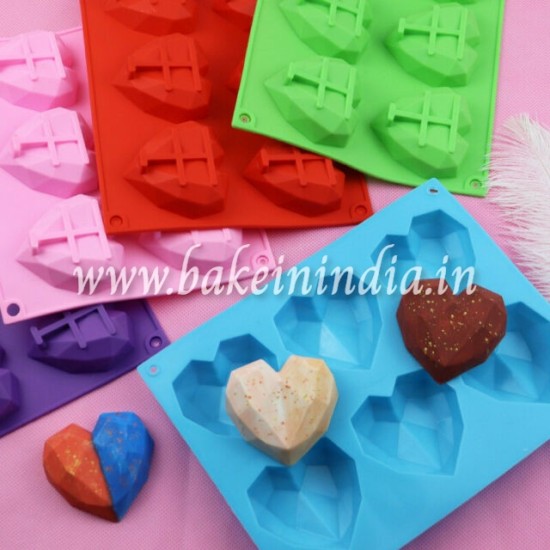 3D Heart Shaped Silicon Chocolate Mould for Cake Decoration