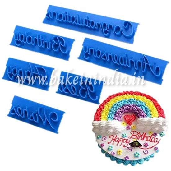 6Pcs Cookie/Fondant Cutters Letters Printing Mold for Cake Decorations and Different Design Impressions