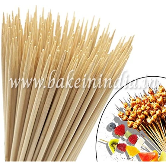 Bamboo Skewers / Kabab / Burger / Barbecue Sticks 8 inch (Pack of 100)