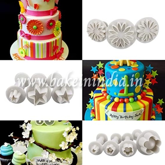 47 Piece Fondant Cake Cookie Plunger Cutter Sugarcraft Flower Leaf Butterfly Heart Shape Decorating Mold