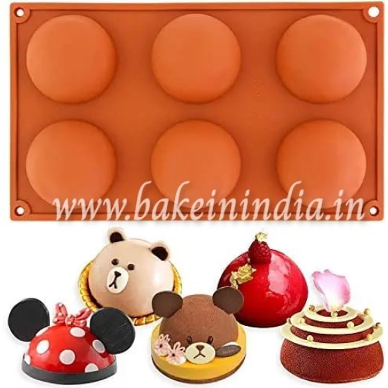 6-Cavity Half Circle Baking Mould, Cake Baking Mould,