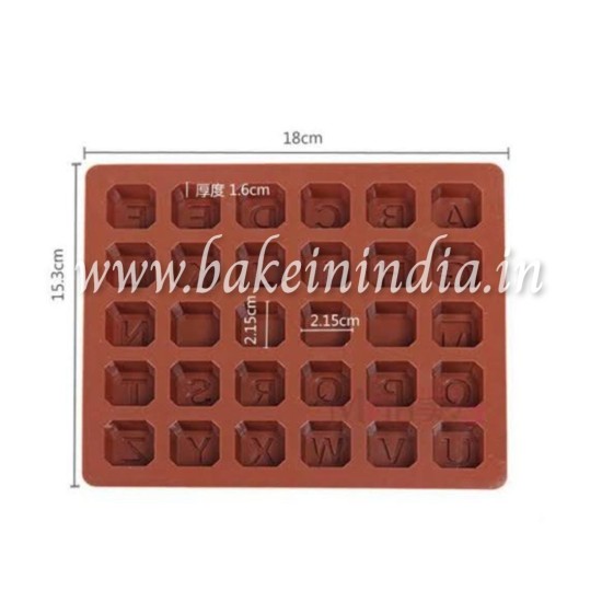 Alphabets Silicon Chocolate Mold (Upper case) 