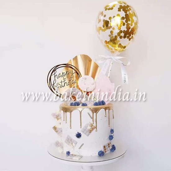 1 Pcs Golden Confetti Balloon small size for cake,