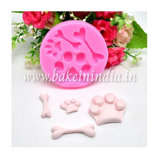 Paw Bone Shape Fondant Decorating Baking Chocolate/ Silicon